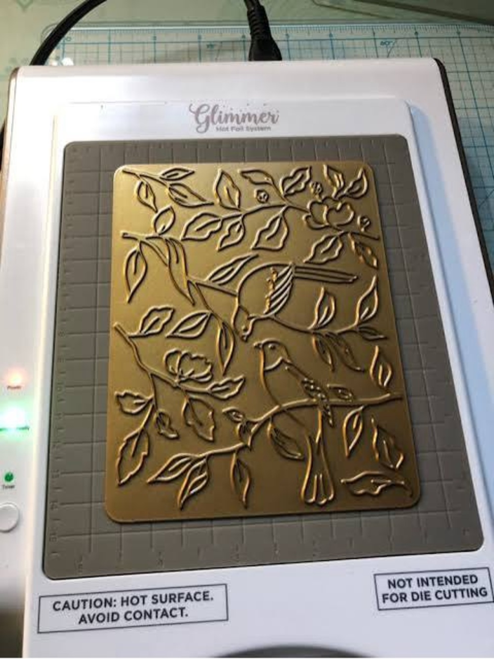 Hot Foil Songbirds on Branches Embossing Plate, Coordinating Dies, and stencils